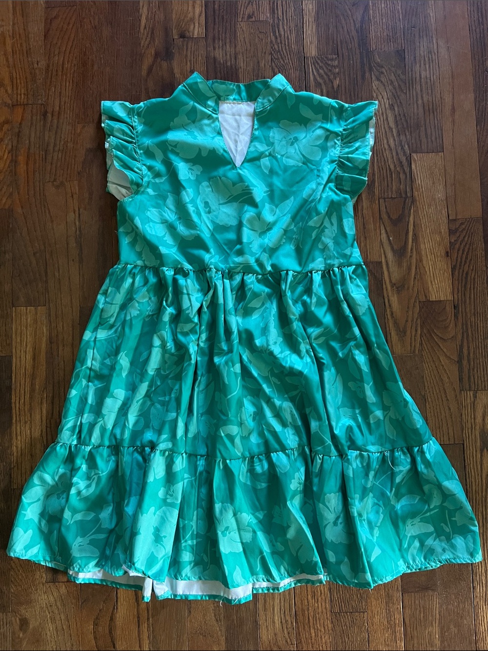 Green Floral Tiered Dress 👗